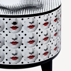Fornasetti Tabelle^Tavolo Tamburo Comme Des Forna Bianco/Nero/Rosso