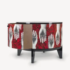 Fornasetti Tabelle^Tavolo Tamburo Don Giovanni Bianco/Nero/Rosso