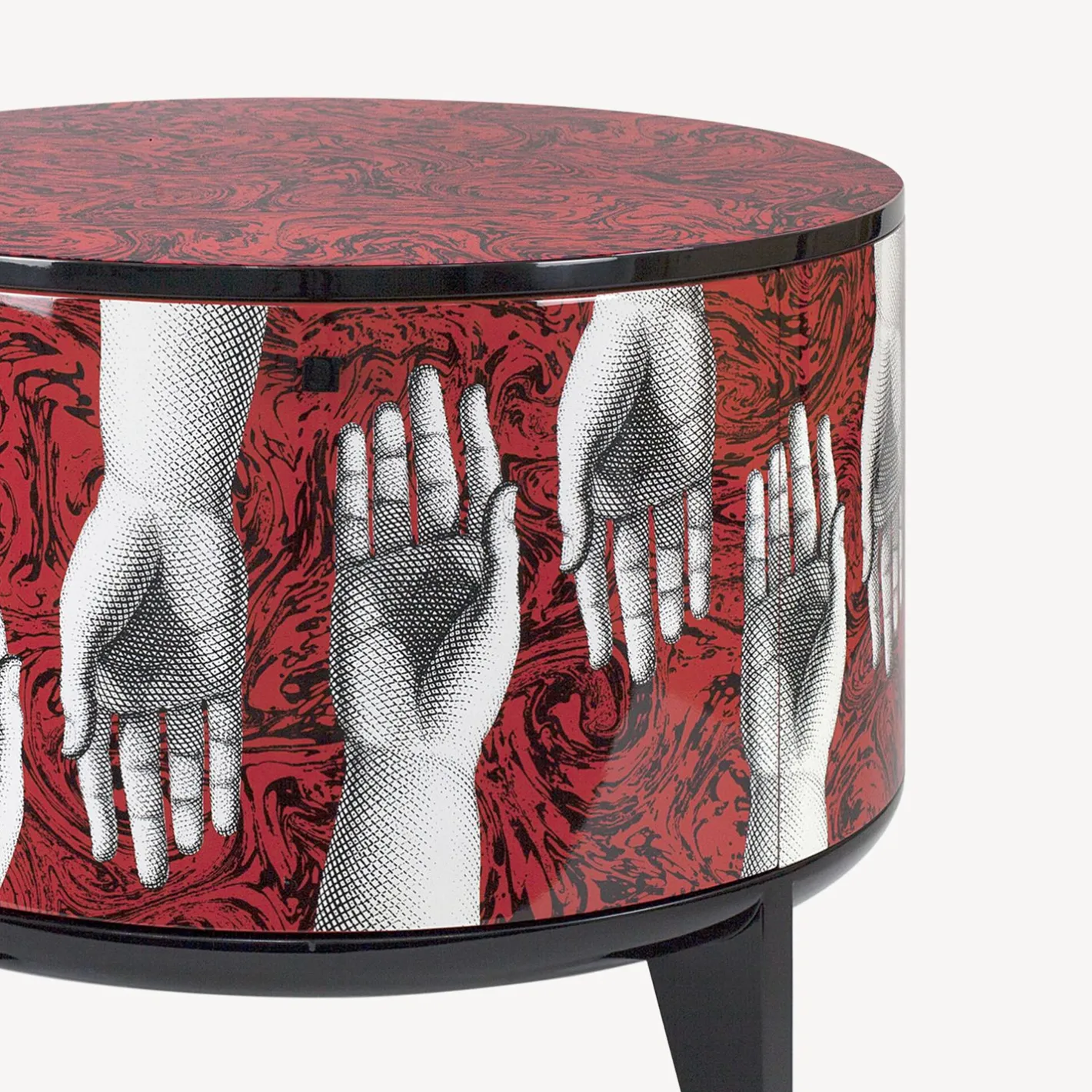 Fornasetti Tabelle^Tavolo Tamburo Don Giovanni Bianco/Nero/Rosso