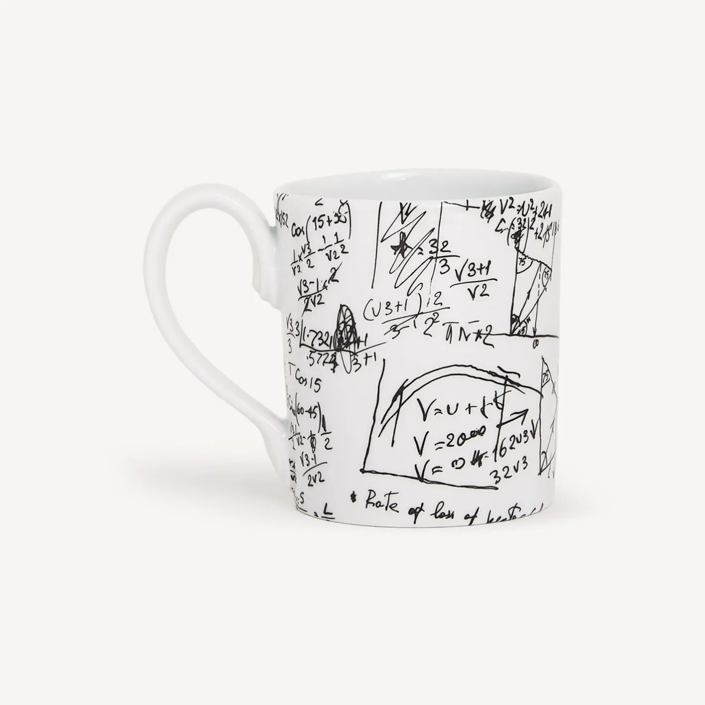 Fornasetti Set Da Te E Caffe^Tazza Alta Matematica Bianco Nero