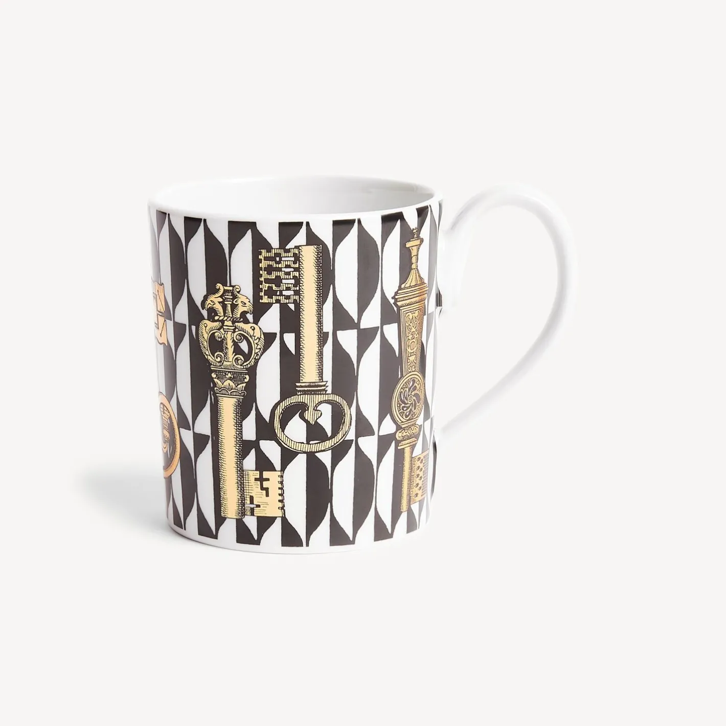Fornasetti Set Da Te E Caffe^Tazza Chiavi E Losanghe Bianco/Nero/Oro