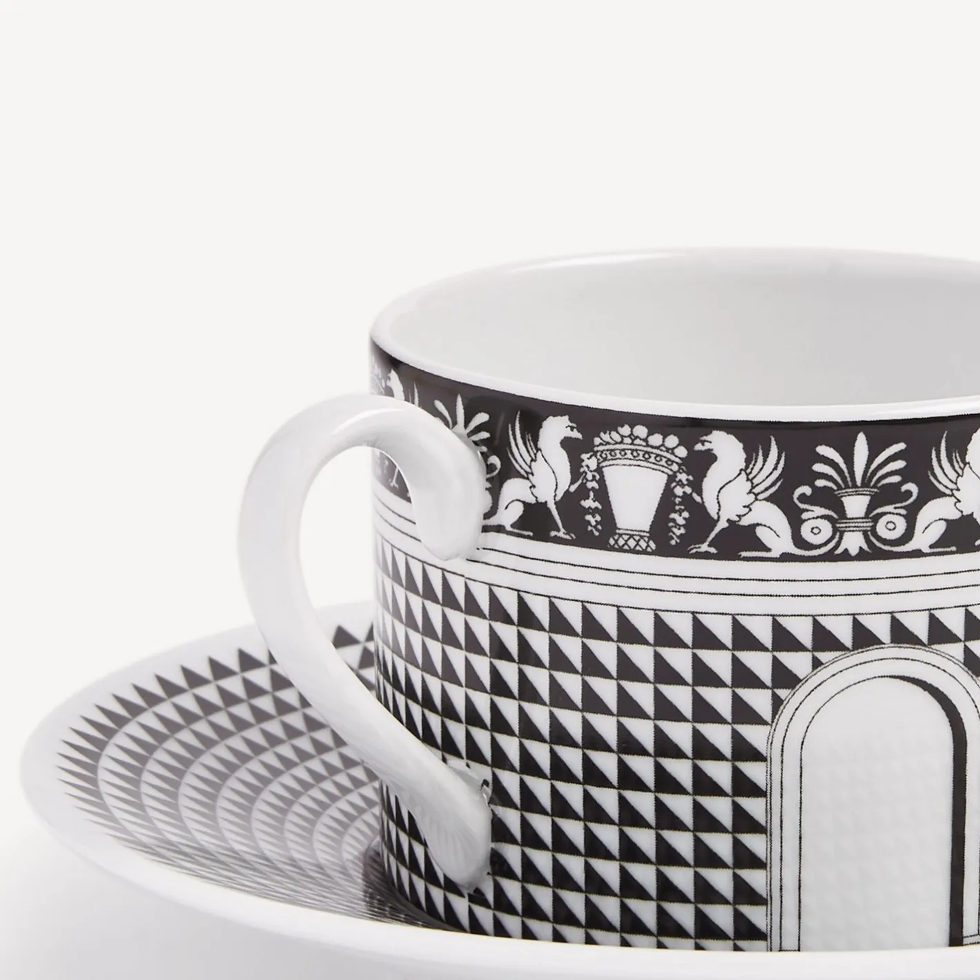 Fornasetti Set Da Te E Caffe^Tazza Da Te Facciata Quattrocentesca Bianco Nero