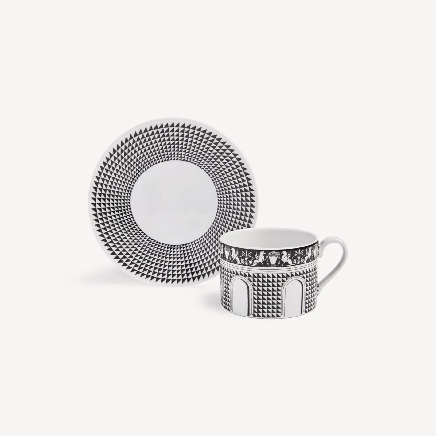 Fornasetti Set Da Te E Caffe^Tazza Da Te Facciata Quattrocentesca Bianco Nero