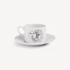 Fornasetti Set Da Te E Caffe^Tazza Da Te Solitario Bianco Nero