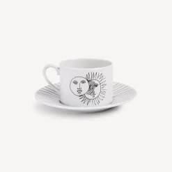 Fornasetti Set Da Te E Caffe^Tazza Da Te Solitario Bianco Nero