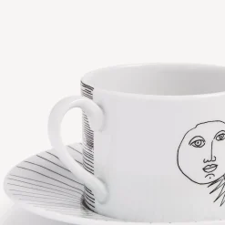 Fornasetti Set Da Te E Caffe^Tazza Da Te Solitario Bianco Nero