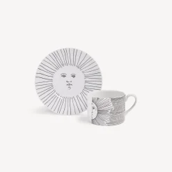 Fornasetti Set Da Te E Caffe^Tazza Da Te Solitario Bianco Nero