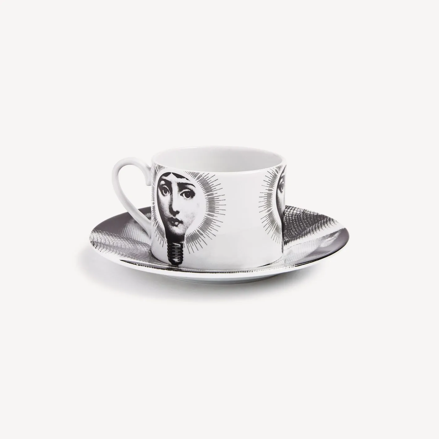 Fornasetti Set Da Te E Caffe^Tazza Da Te Tema E Variazioni Lampadina Bianco Nero