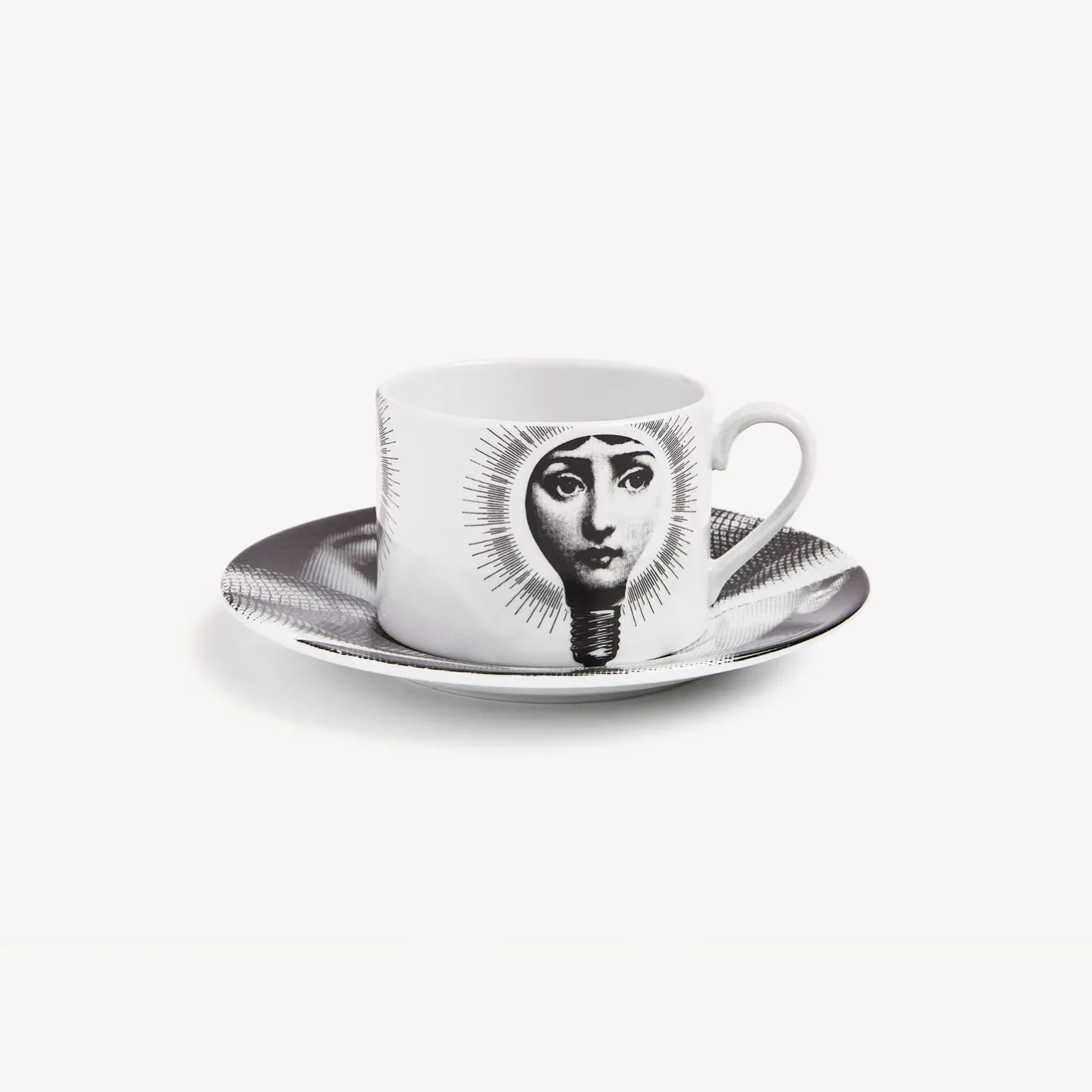 Fornasetti Set Da Te E Caffe^Tazza Da Te Tema E Variazioni Lampadina Bianco Nero