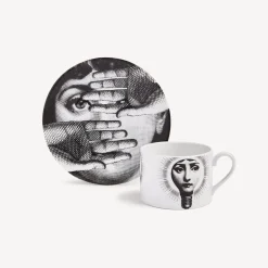 Fornasetti Set Da Te E Caffe^Tazza Da Te Tema E Variazioni Lampadina Bianco Nero