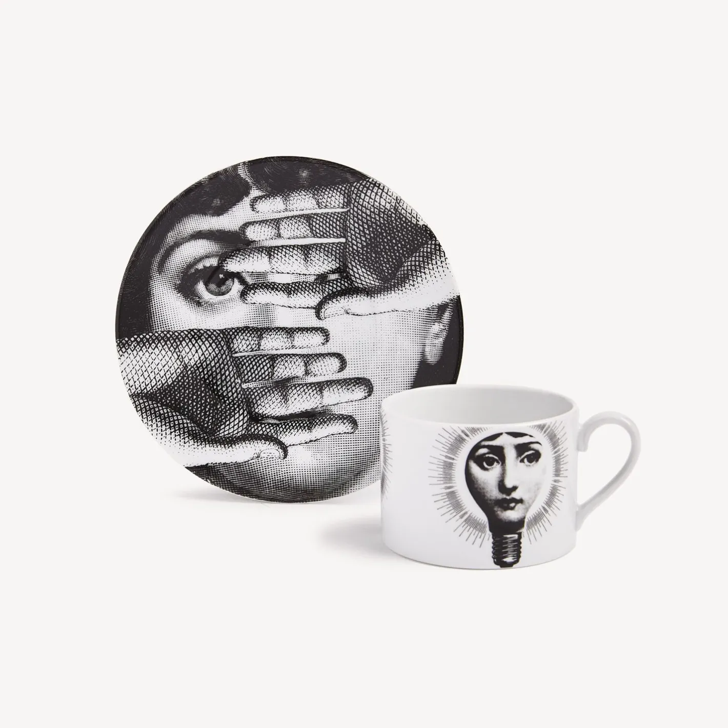 Fornasetti Set Da Te E Caffe^Tazza Da Te Tema E Variazioni Lampadina Bianco Nero