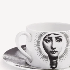Fornasetti Set Da Te E Caffe^Tazza Da Te Tema E Variazioni Lampadina Bianco Nero
