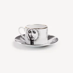 Fornasetti Set Da Te E Caffe^Tazza Da Te Tema E Variazioni Lampadina Bianco/Nero/Oro