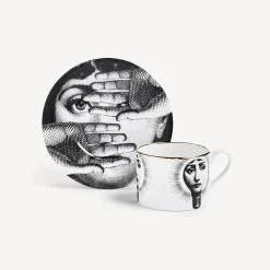 Fornasetti Set Da Te E Caffe^Tazza Da Te Tema E Variazioni Lampadina Bianco/Nero/Oro