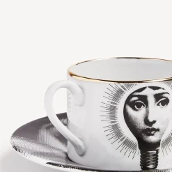 Fornasetti Set Da Te E Caffe^Tazza Da Te Tema E Variazioni Lampadina Bianco/Nero/Oro