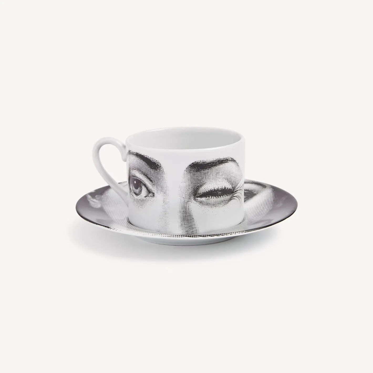 Fornasetti Set Da Te E Caffe^Tazza Da Te Tema E Variazioni L'Antipatico Bianco Nero