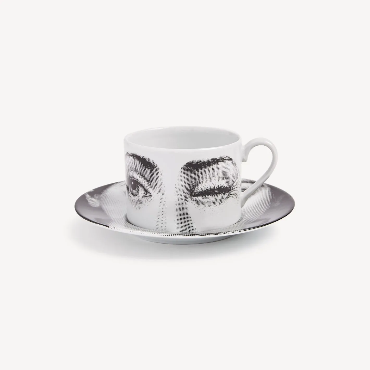 Fornasetti Set Da Te E Caffe^Tazza Da Te Tema E Variazioni L'Antipatico Bianco Nero