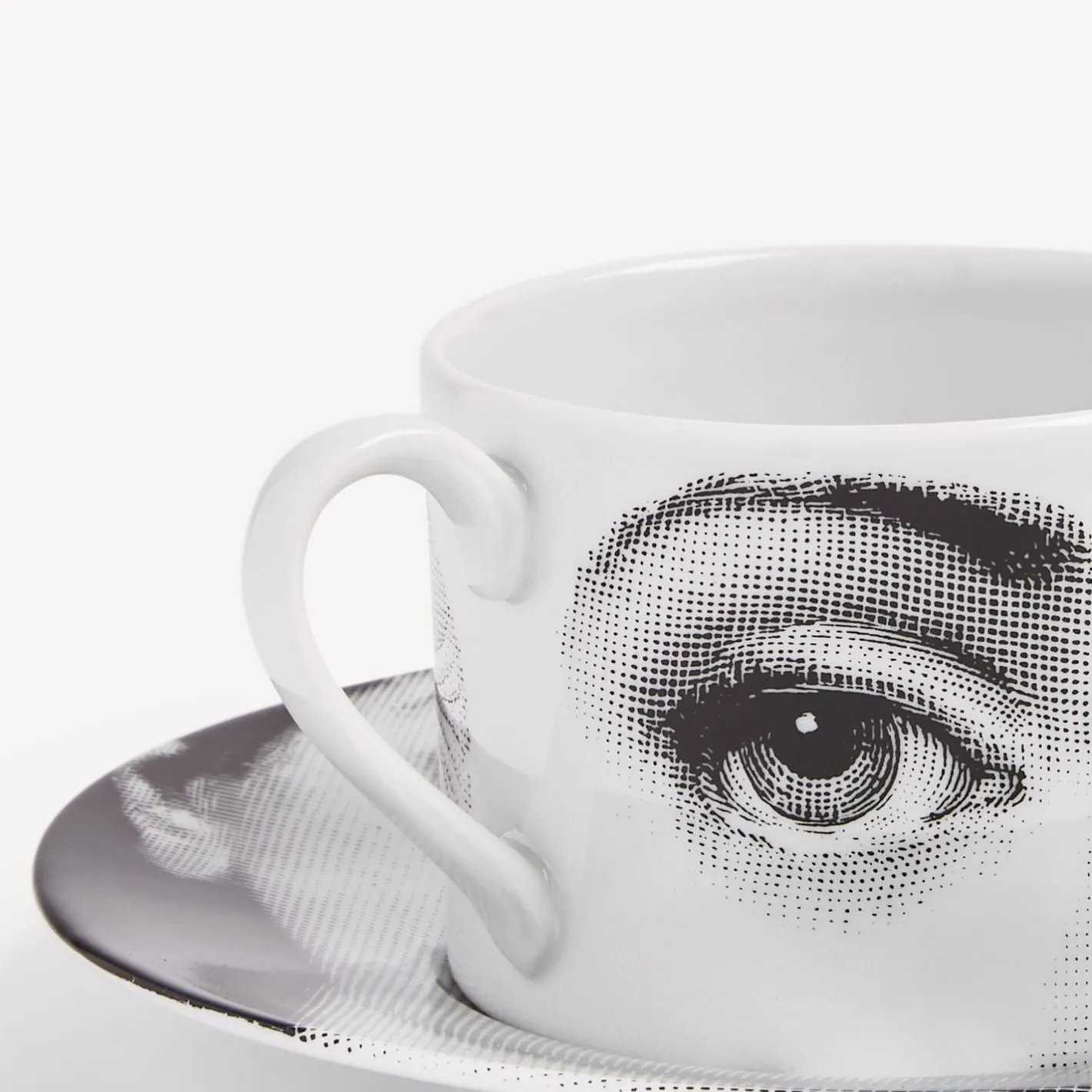 Fornasetti Set Da Te E Caffe^Tazza Da Te Tema E Variazioni L'Antipatico Bianco Nero
