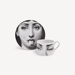 Fornasetti Set Da Te E Caffe^Tazza Da Te Tema E Variazioni L'Antipatico Bianco Nero