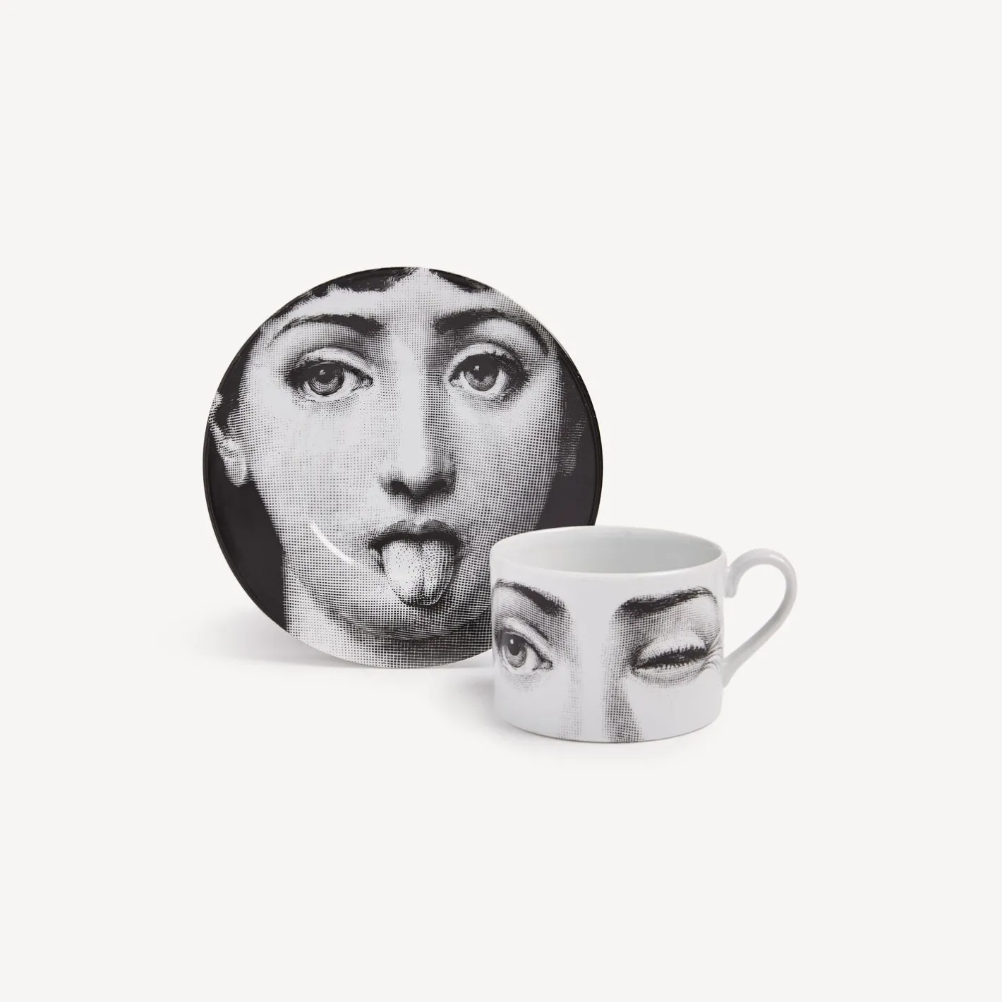 Fornasetti Set Da Te E Caffe^Tazza Da Te Tema E Variazioni L'Antipatico Bianco Nero