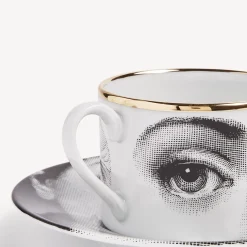 Fornasetti Set Da Te E Caffe^Tazza Da Te Tema E Variazioni L'Antipatico Bianco/Nero/Oro