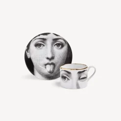 Fornasetti Set Da Te E Caffe^Tazza Da Te Tema E Variazioni L'Antipatico Bianco/Nero/Oro