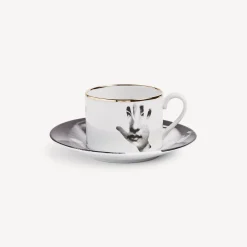 Fornasetti Set Da Te E Caffe^Tazza Da Te Tema E Variazioni Mano Bianco/Nero/Oro