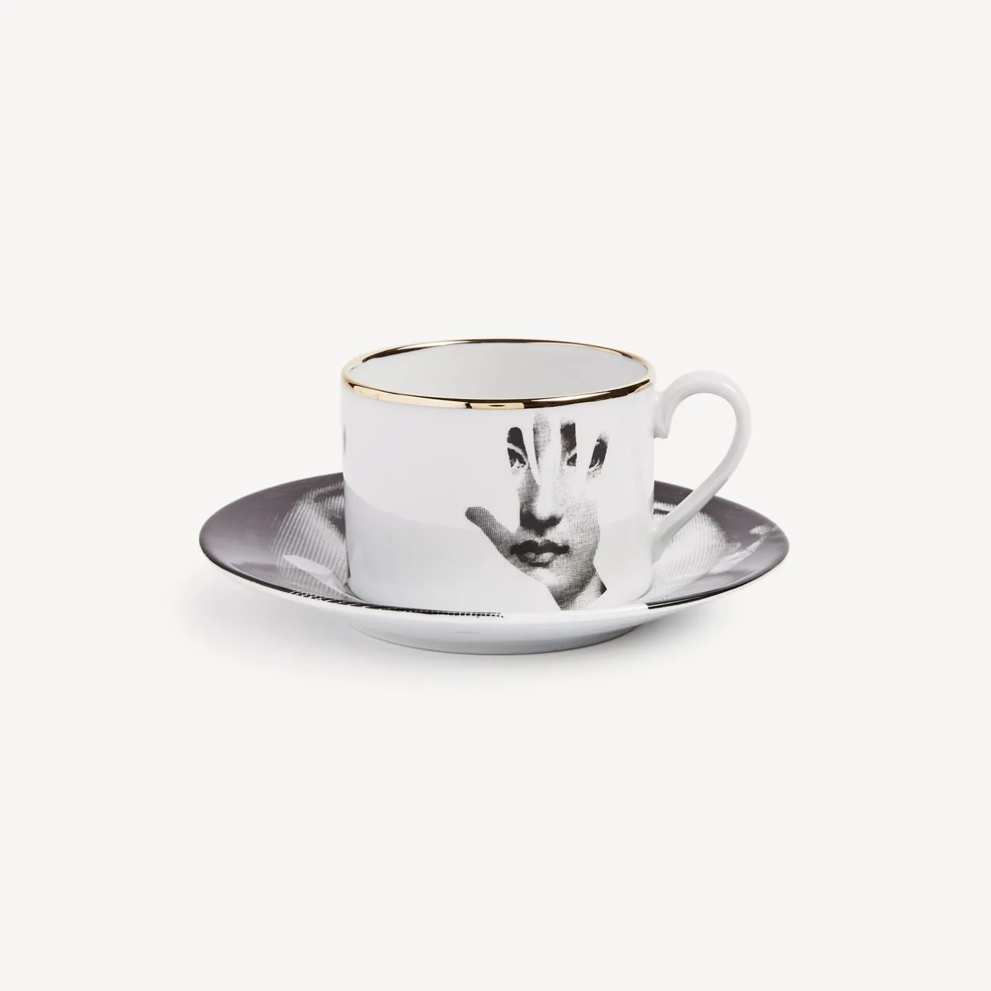 Fornasetti Set Da Te E Caffe^Tazza Da Te Tema E Variazioni Mano Bianco/Nero/Oro