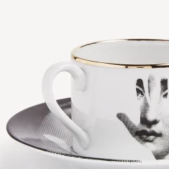 Fornasetti Set Da Te E Caffe^Tazza Da Te Tema E Variazioni Mano Bianco/Nero/Oro