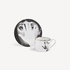 Fornasetti Set Da Te E Caffe^Tazza Da Te Tema E Variazioni Mano Bianco/Nero/Oro
