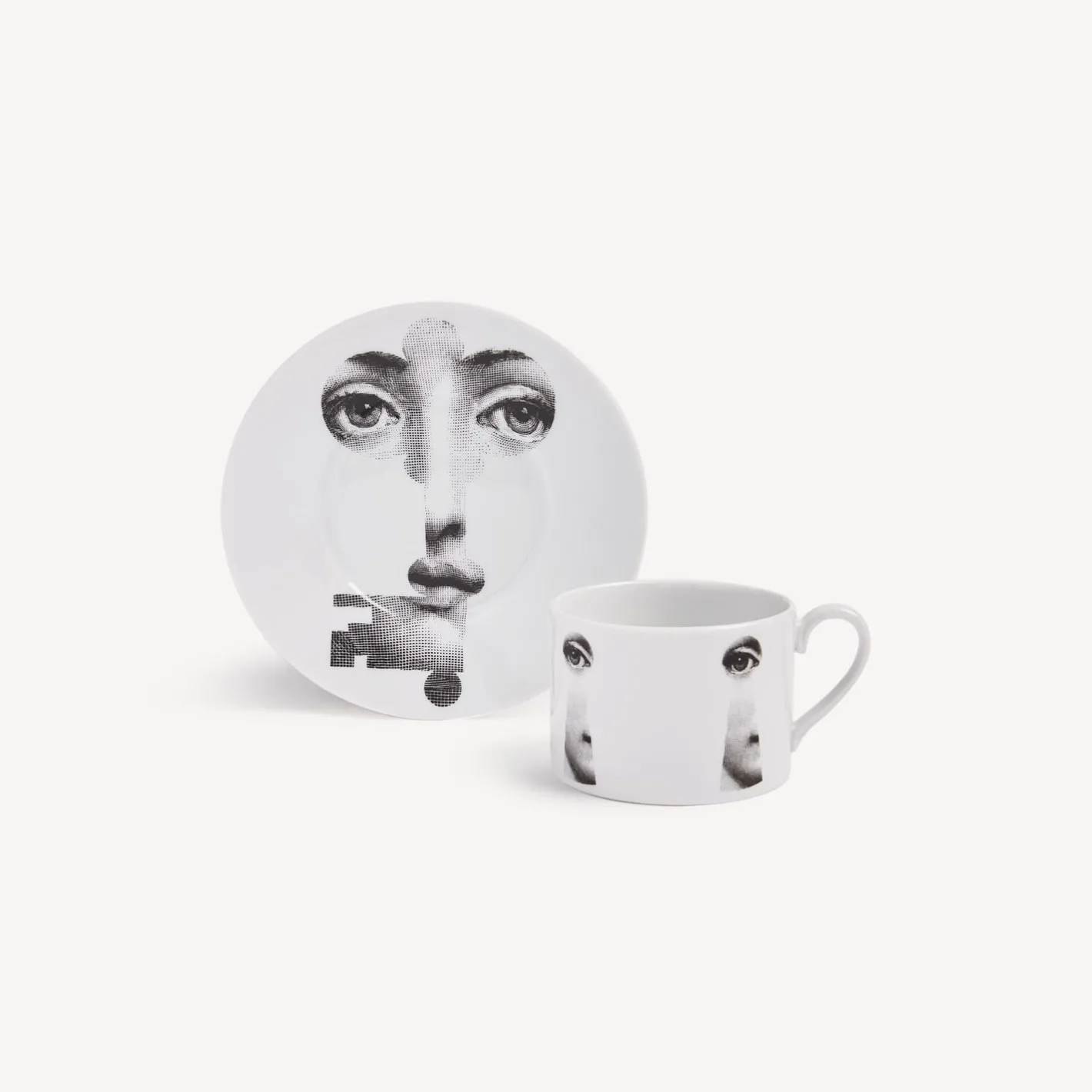 Fornasetti Set Da Te E Caffe^Tazza Da Te Tema E Variazioni Serratura Bianco Nero
