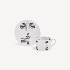 Fornasetti Set Da Te E Caffe^Tazza Da Te Tema E Variazioni Serratura Bianco/Nero/Oro
