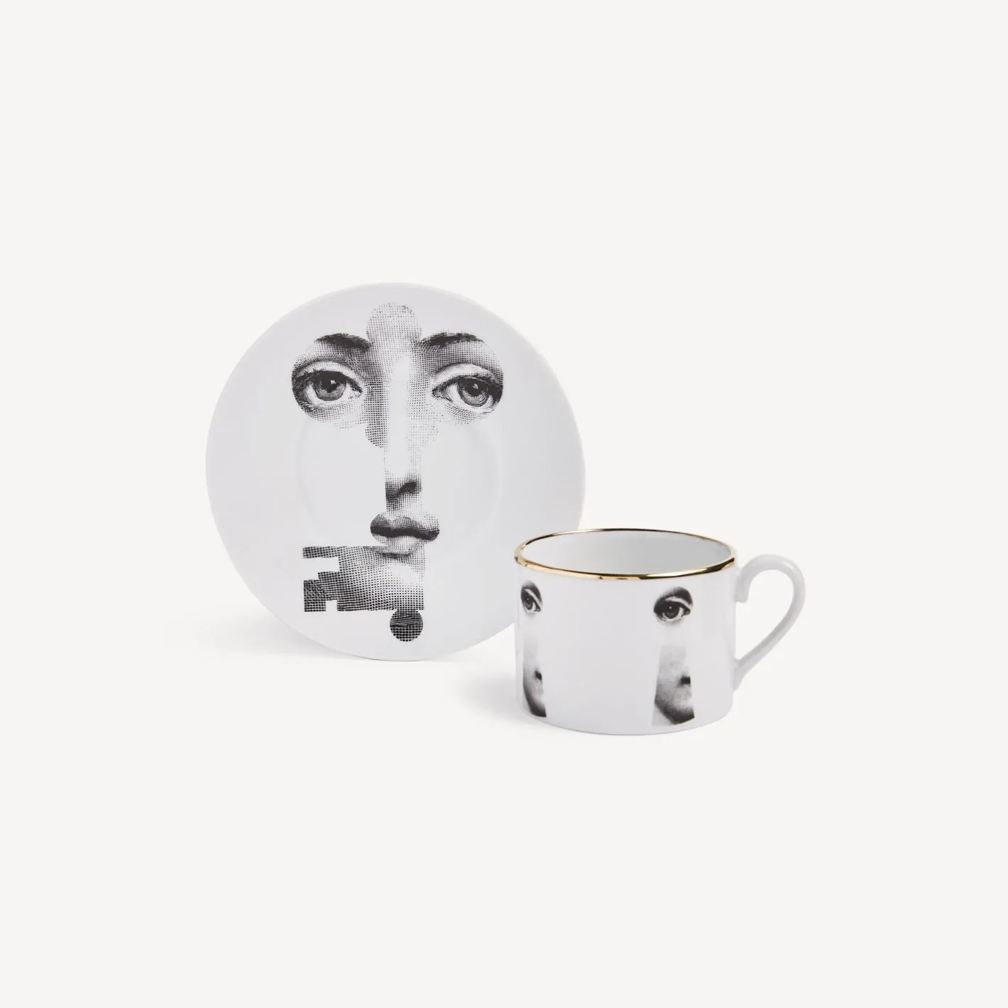 Fornasetti Set Da Te E Caffe^Tazza Da Te Tema E Variazioni Serratura Bianco/Nero/Oro