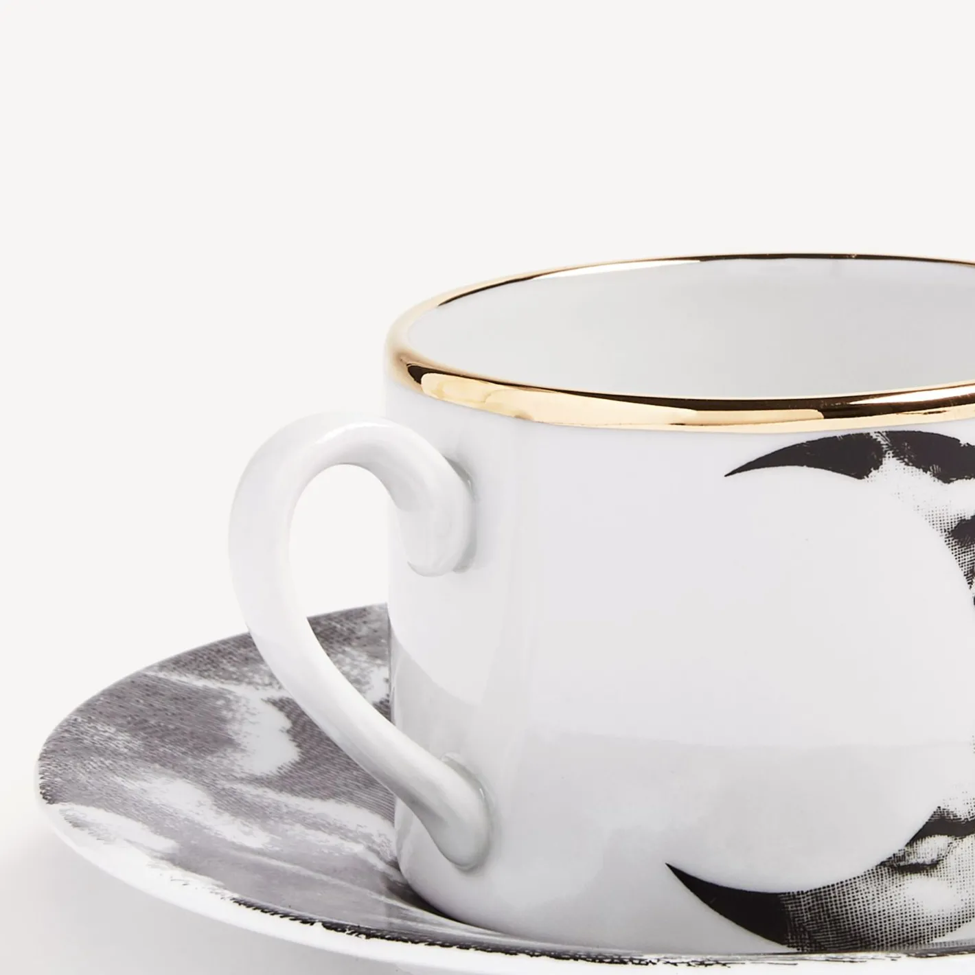 Fornasetti Set Da Te E Caffe^Tazza Da Te Tema E Variazioni Sole E Luna Bianco/Nero/Oro