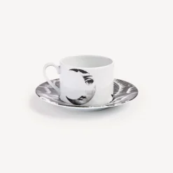 Fornasetti Set Da Te E Caffe^Tazza Da Te Tema E Variazioni Sole E Luna Bianco Nero