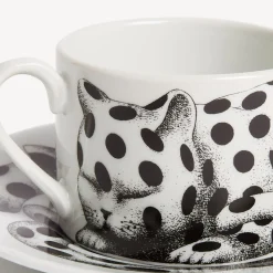 Fornasetti Set Da Te E Caffe^Tazza Te Alta Fedelta Pois Bianco Nero