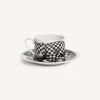 Fornasetti Set Da Te E Caffe^Tazza Te Alta Fedelta Quadretato Bianco Nero