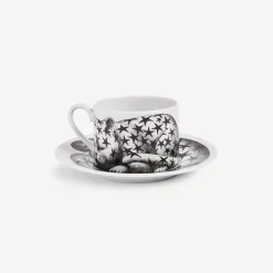 Fornasetti Set Da Te E Caffe^Tazza Te Alta Fedelta Stellato Bianco Nero