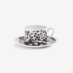 Fornasetti Set Da Te E Caffe^Tazza Te Alta Fedelta Stellato Bianco Nero