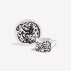 Fornasetti Set Da Te E Caffe^Tazza Te Alta Fedelta Stellato Bianco Nero