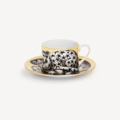 Fornasetti Set Da Te E Caffe^Tazza Te Alta Fedelta Stellato Bianco/Nero/Oro