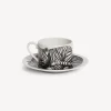 Fornasetti Set Da Te E Caffe^Tazza Te Alta Fedelta Tigrato Bianco Nero
