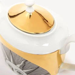 Fornasetti Set Da Te E Caffe^Teiera Soli Bianco/Nero/Oro