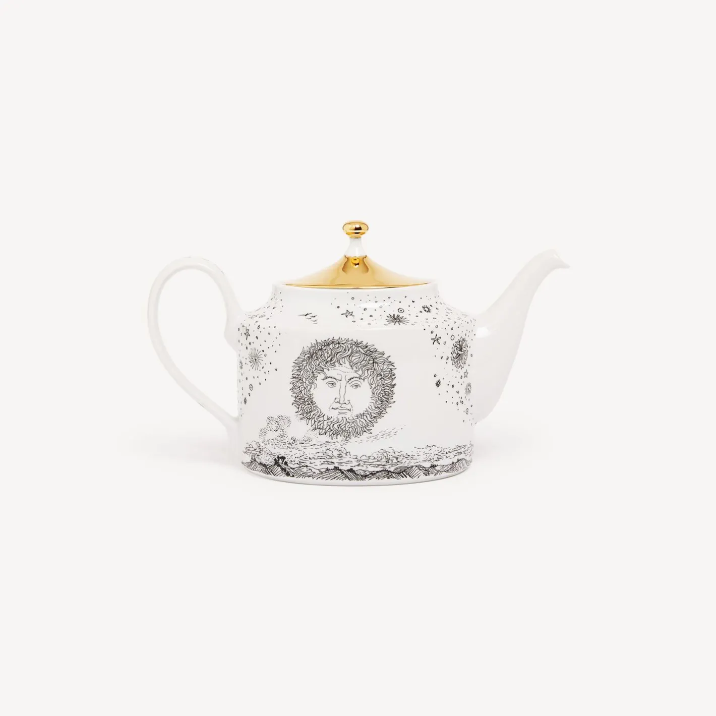 Fornasetti Set Da Te E Caffe^Teiera Solitaria Bianco/Nero/Oro