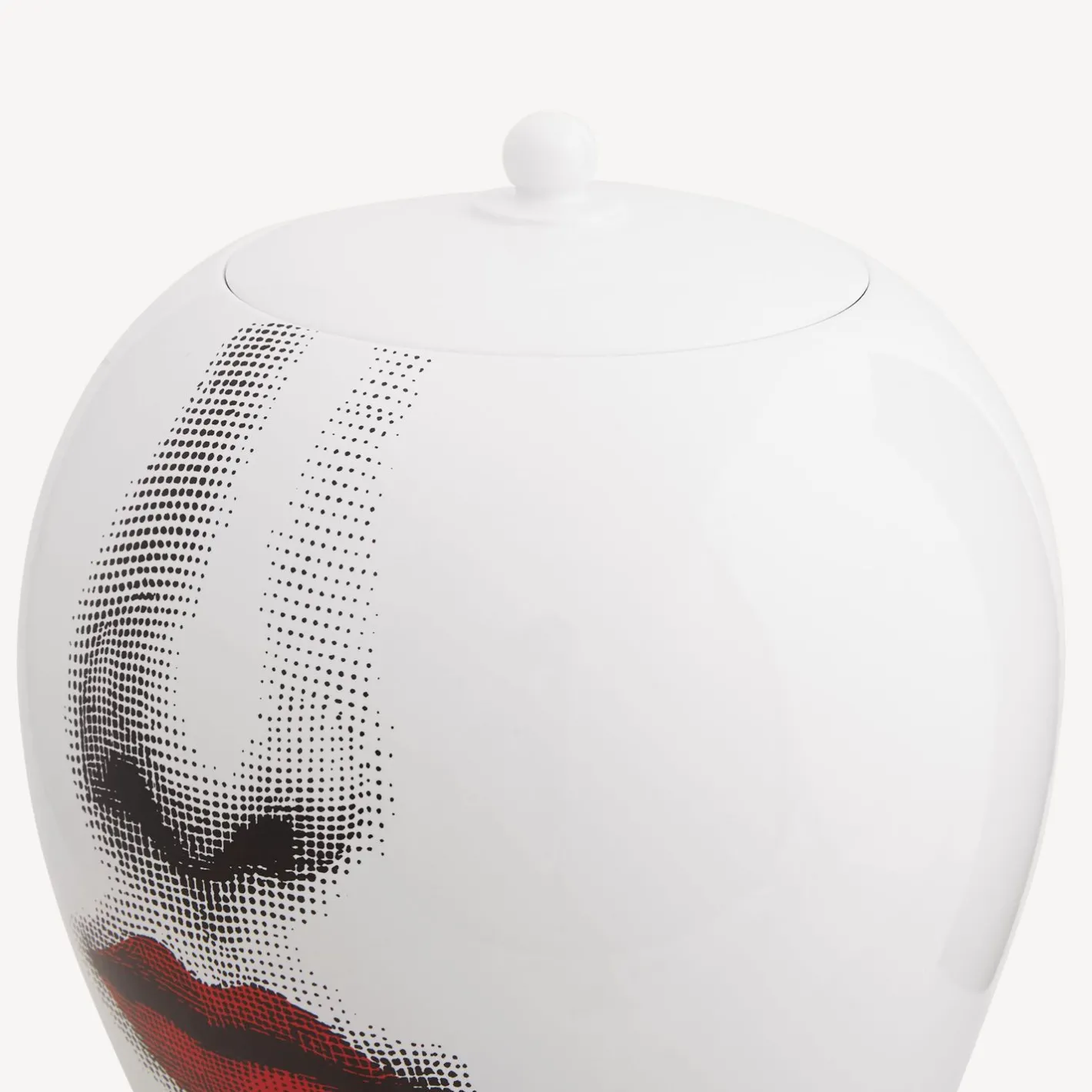 Fornasetti Vasi^Vaso Bacio Maxi Bianco/Nero/Rosso