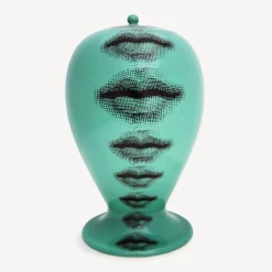 Fornasetti Vasi^Vaso Bocche Verde/Nero
