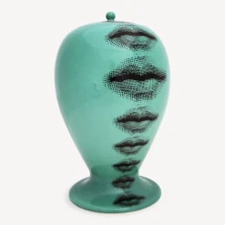Fornasetti Vasi^Vaso Bocche Verde/Nero