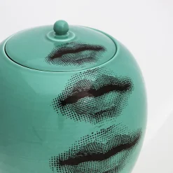 Fornasetti Vasi^Vaso Bocche Verde/Nero