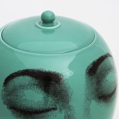Fornasetti Vasi^Vaso Buongiorno/Buonanotte Verde/Nero