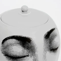 Fornasetti Vasi^Vaso Buongiorno/Buonanotte Bianco Nero